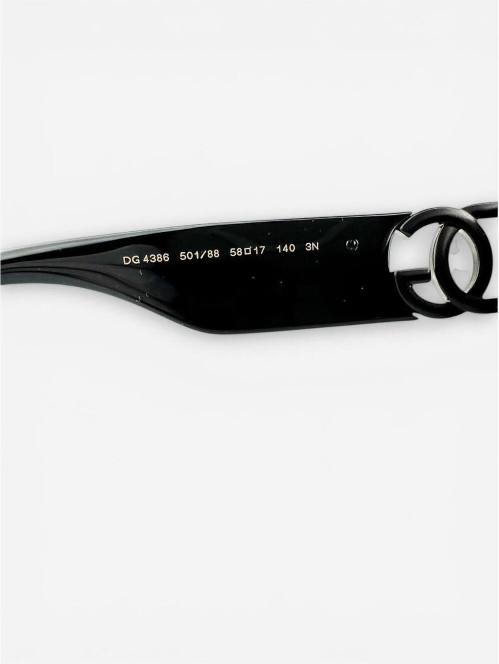 Dolce & Gabbana DG4386 Black Oversized Square Sunglasses DG Logo | NWT - Picture 7 of 9